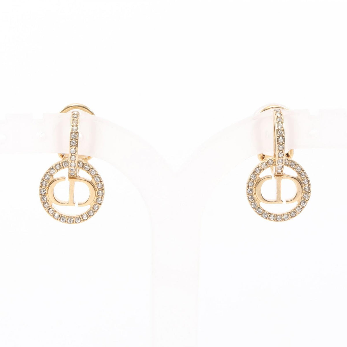 Dior CD Logo · Rhinestone Clip Earrings