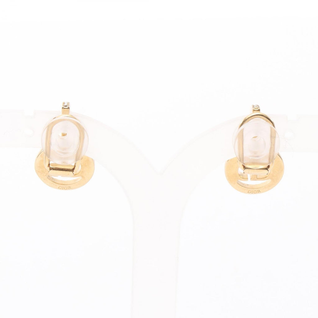 Dior CD Logo · Rhinestone Clip Earrings