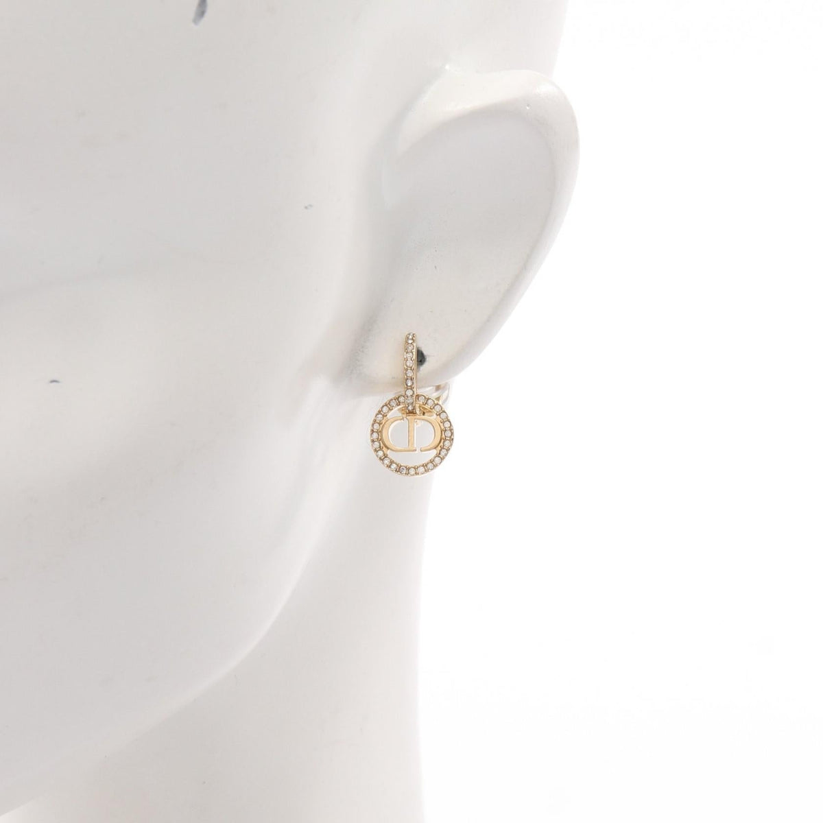 Dior CD Logo · Rhinestone Clip Earrings