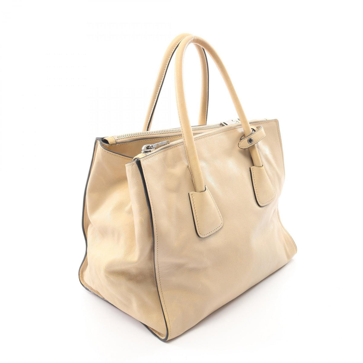 Prada Triangle Logo · Leather Tote