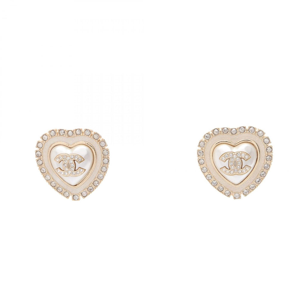 Chanel COCO Mark · Heart Earrings · Pearl