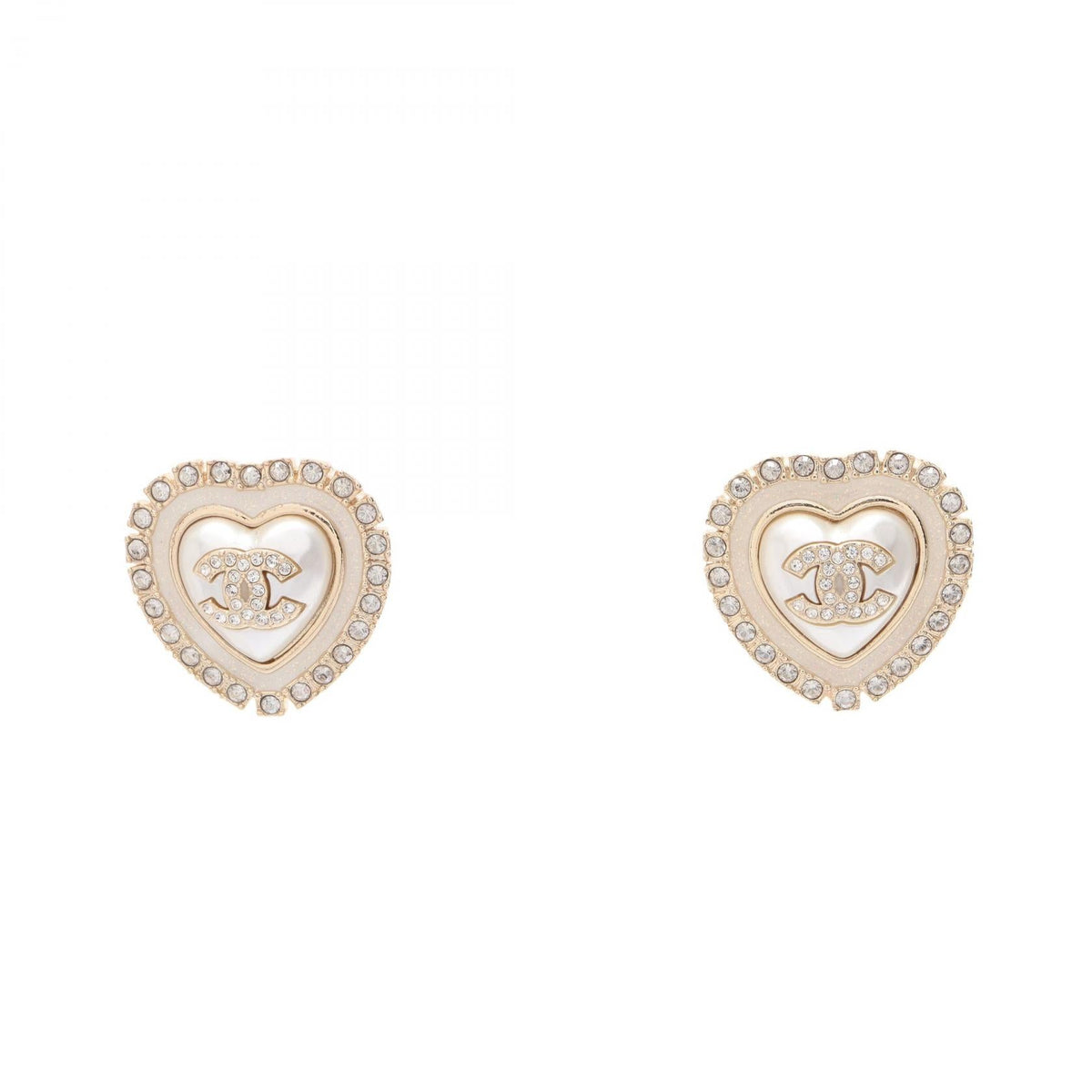 Chanel COCO Mark · Heart Earrings · Pearl