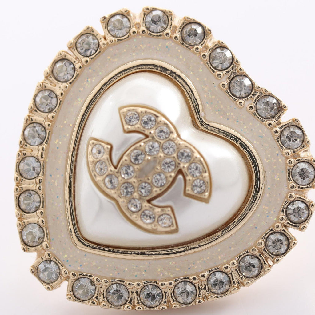 Chanel COCO Mark · Heart Earrings · Pearl
