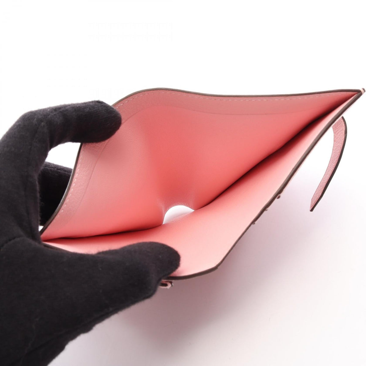Hermès Bearn Compact · Chèvre · Rose Sakura