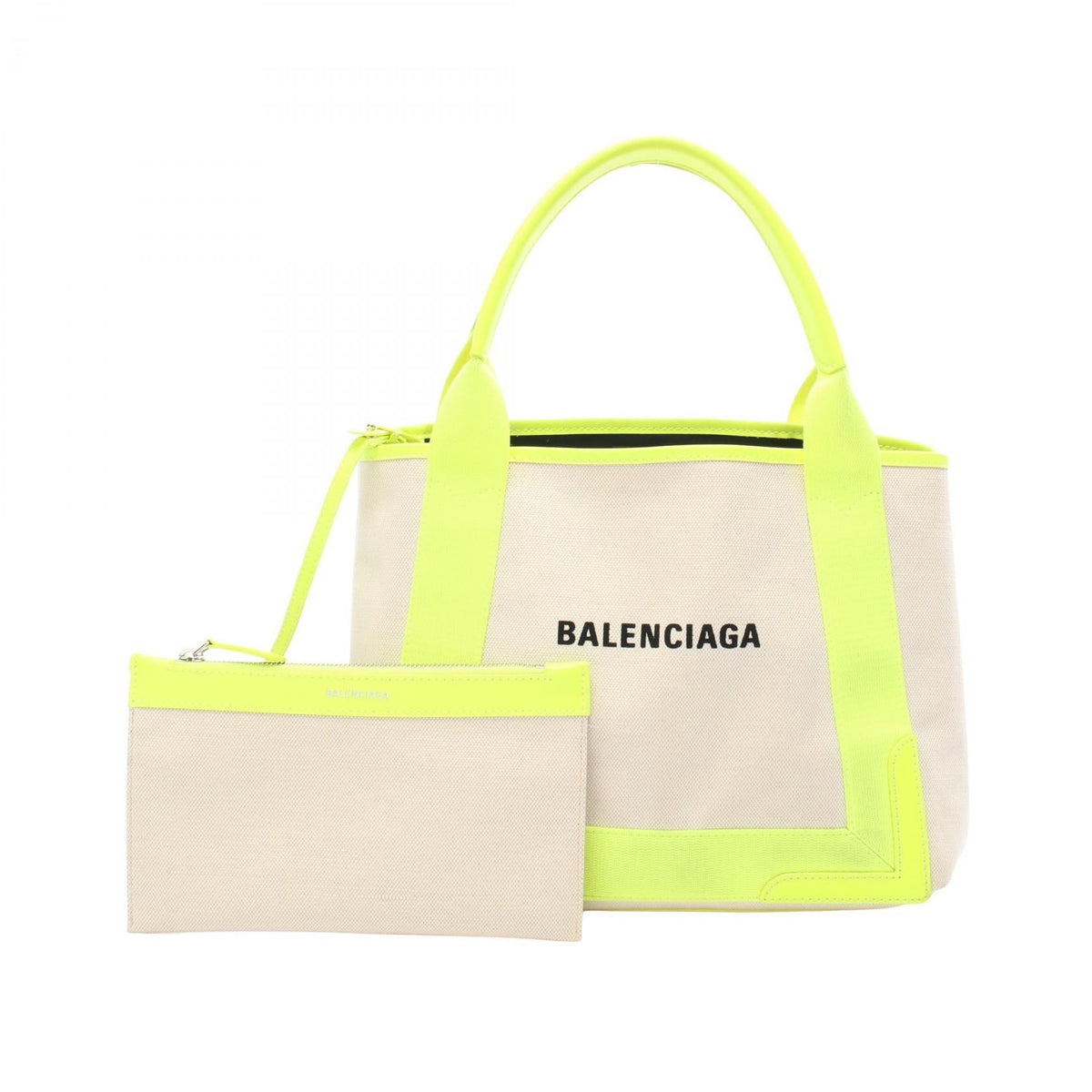 Balenciaga Navy Cabas S · Canvas Leather