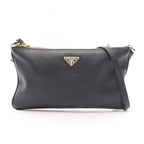 PRADA Triangular Plate Shoulder Bag · Leather