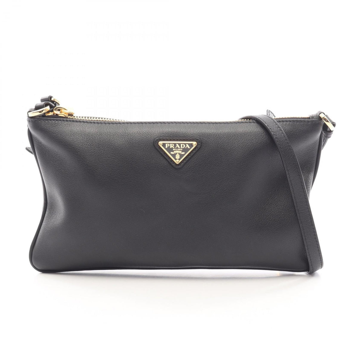 PRADA Triangular Plate Shoulder Bag · Leather