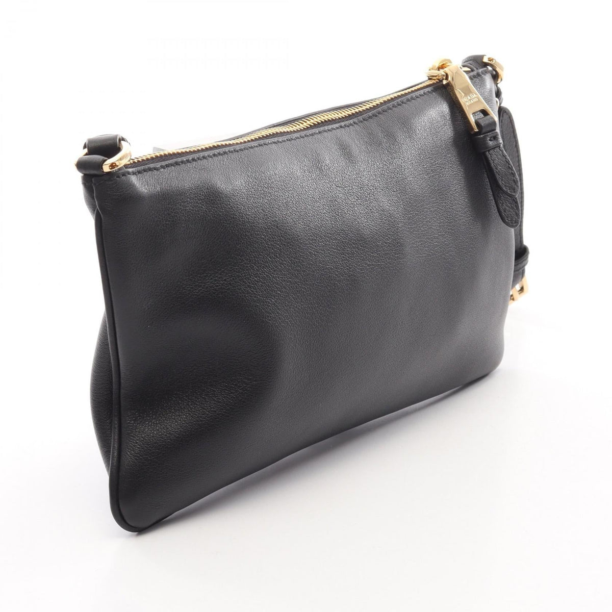 PRADA Triangular Plate Shoulder Bag · Leather