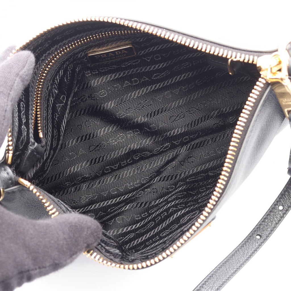 PRADA Triangular Plate Shoulder Bag · Leather