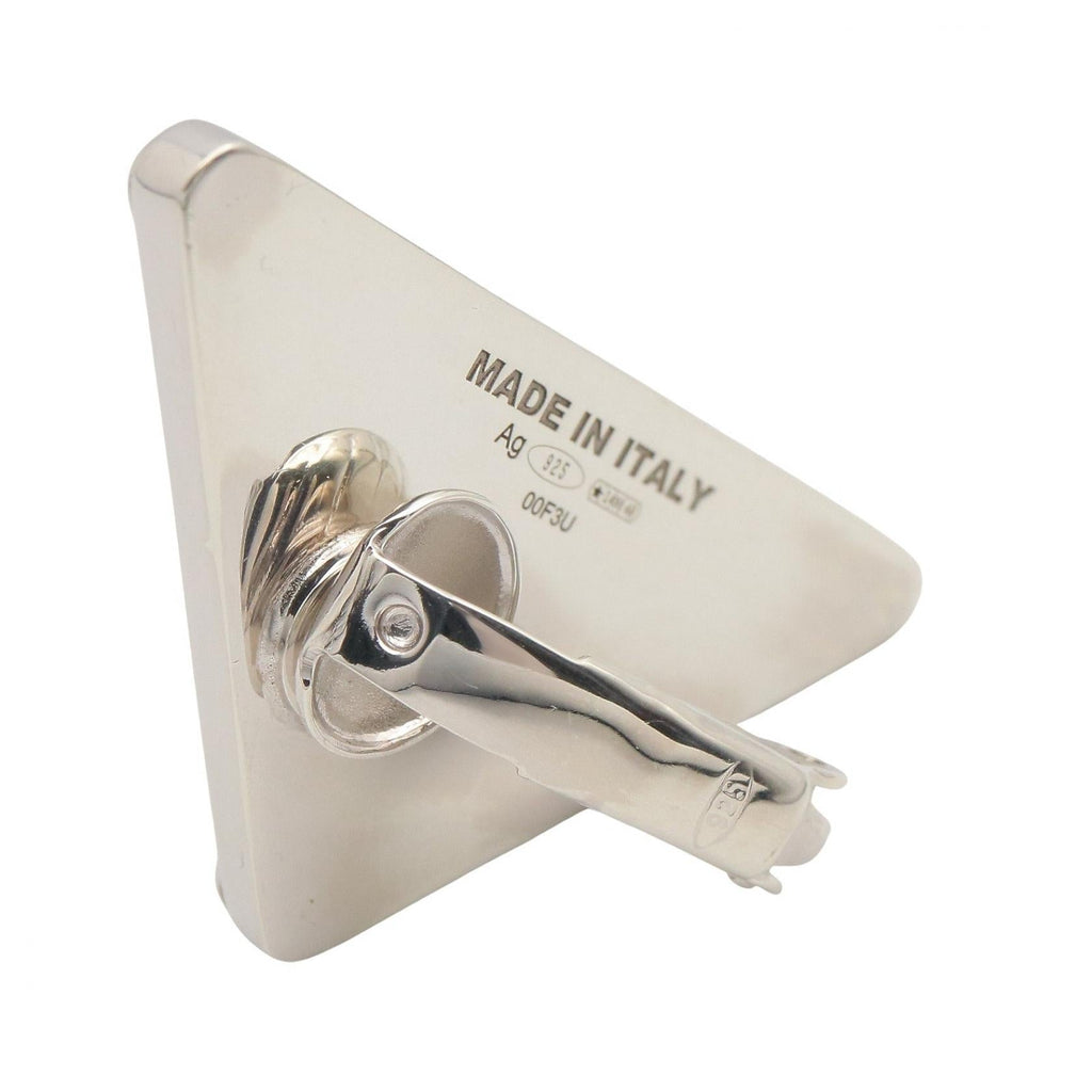 Prada Triangle Logo · Sterling Silver Earring