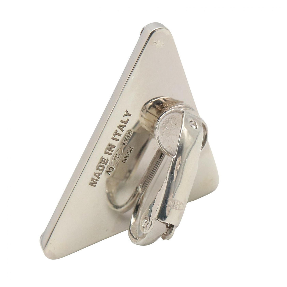 Prada Triangle Logo · Sterling Silver Earring