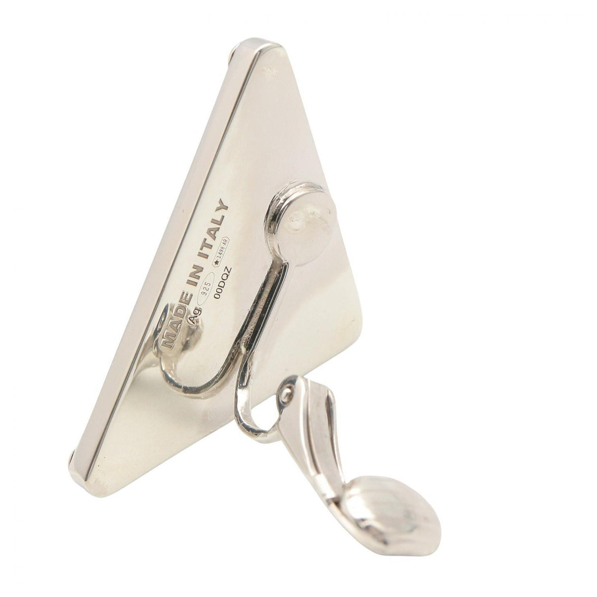 Prada Triangle Logo · Sterling Silver Earring