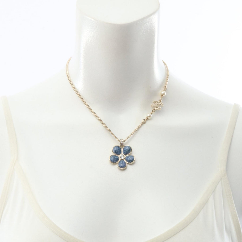 Chanel Denim Flower · Pearl & Rhinestone