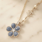 Chanel Denim Flower · Pearl & Rhinestone