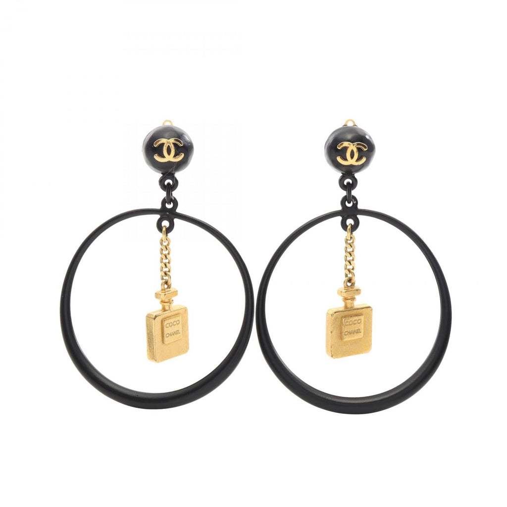 Chanel Perfume Bottle · Hoop Earrings