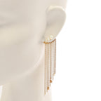 Dior · Pearl Chain Earrings · Gold Plated