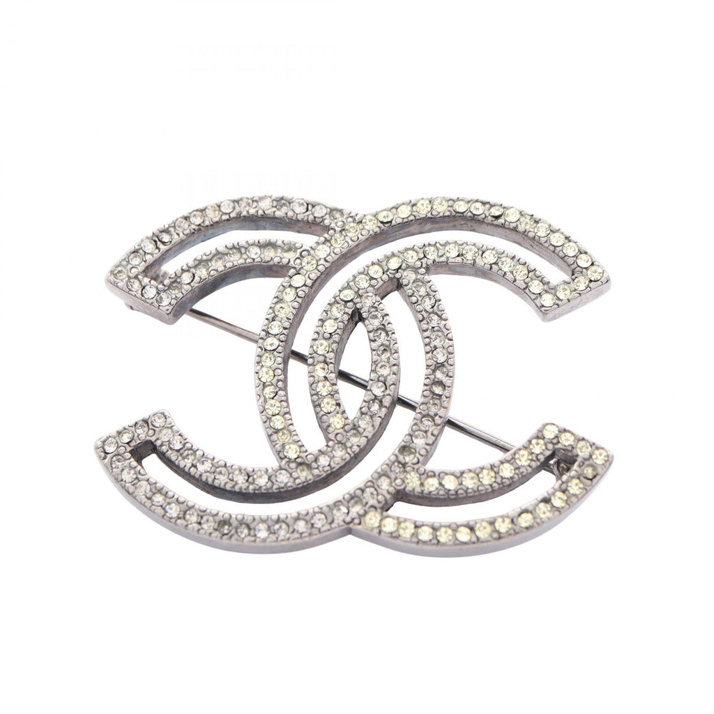 Chanel CC Logo · Crystal Brooch