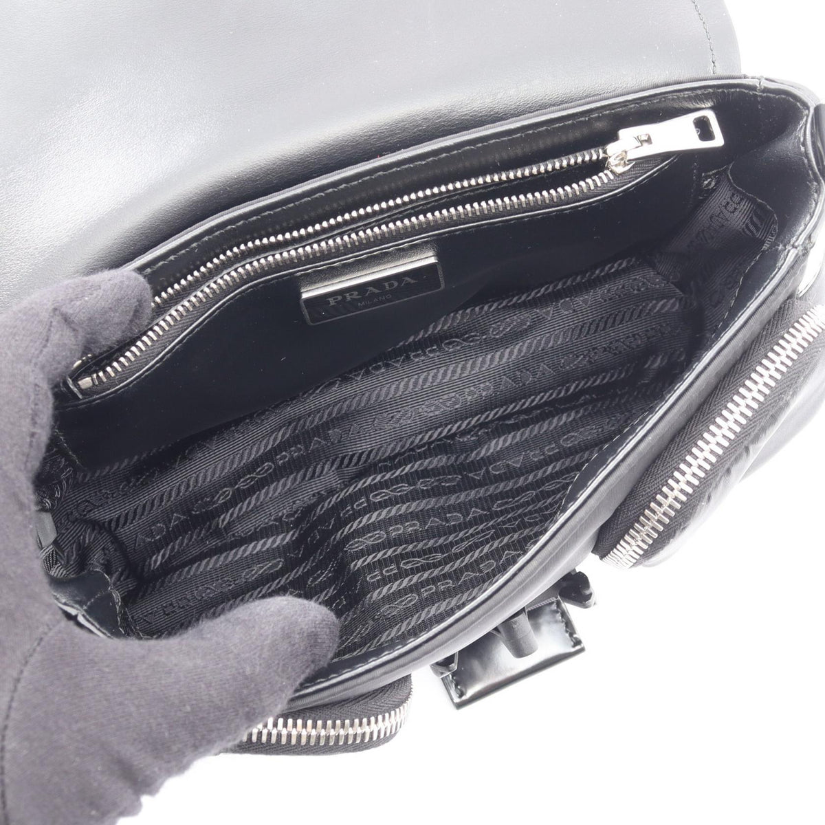 PRADA · Nylon Leather Shoulder Bag