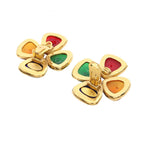CHANEL Coco CC Clip Earrings · Colored Stone