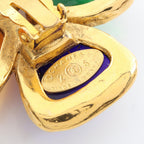 CHANEL Coco CC Clip Earrings · Colored Stone