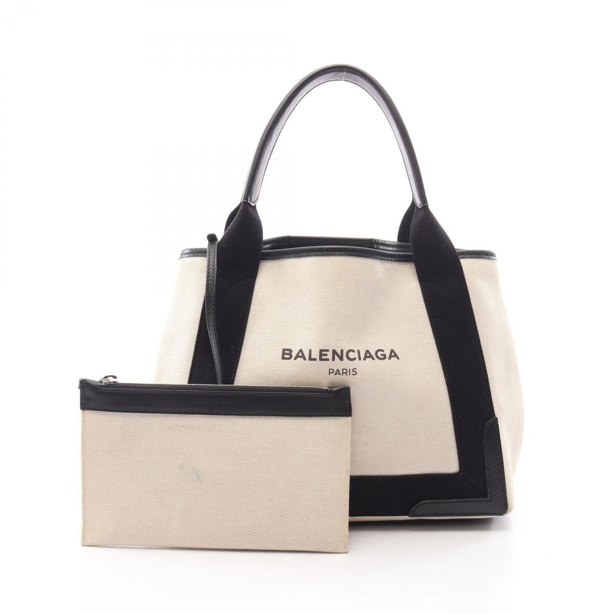 BALENCIAGA Navy Cabas S · Canvas & Leather