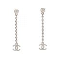 Chanel Coco Mark · Heart Rhinestone Earrings