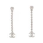 Chanel Coco Mark · Heart Rhinestone Earrings