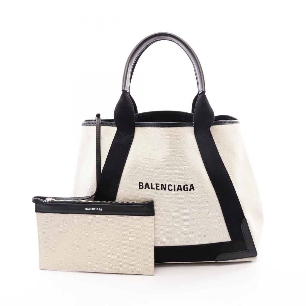 Balenciaga Navy Cabas · Canvas & Leather