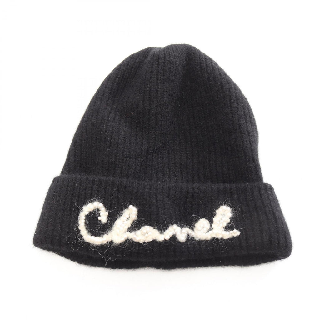 Chanel Pearl Logo · Cashmere Knit Hat