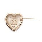 CHANEL COCO Heart Brooch · Pearl · Gold Plated