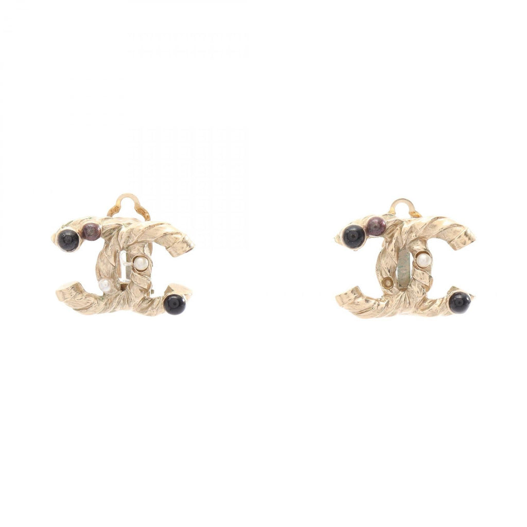 Chanel · CC Logo Earrings · Pearl Drop