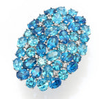 "Color Crush" Simulated Gemstone Elongated Cluster Ring