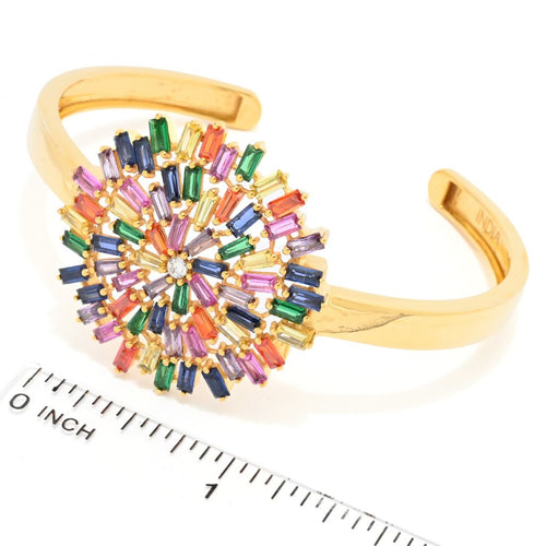 "Color Crush" 18.34 DEW Simulated Gemstone Cuff Bracelet