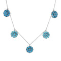 "Color Crush" Simulated Gemstone Pave Disc Charm Necklace