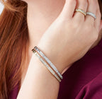 Brilliante Choice of Plating Simulated Diamond Station Bangle Bracelet