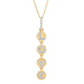Diamond Treasures 0.23ctw Diamond "Love Letters" Disk Drop Pendant w/ Chain