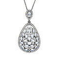MUSE Sterling Silver 5.51ctw Rainbow Moonstone & Zircon Pendant