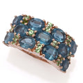 MUSE 18K Rose Vermeil 0.64ctw Kyanite & Tsavorite Triple Row Ring