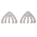 MUSE Sterling Silver 6.12ctw White Zircon Multi Row Ear Cuff Earrings