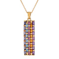 MUSE 18K Gold Plated 2.77ctw Baguette Multi Gemstone Pendant w/ Chain