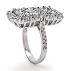 MUSE Sterling Silver 18x9mm Drusy & White Zircon Elongated Ring