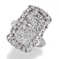 MUSE Sterling Silver 18x9mm Drusy & White Zircon Elongated Ring