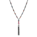 Southwest Elements Orange Dahlia Kingman Turquoise & Navajo Pearl Necklace