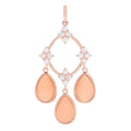 Claire Vessot Designs Peach Moonstone & White Topaz Chandelier 2" Pendant