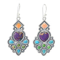 Southwest Elements "Statements" Spiny Oyster & Turquoise Drop Earrings