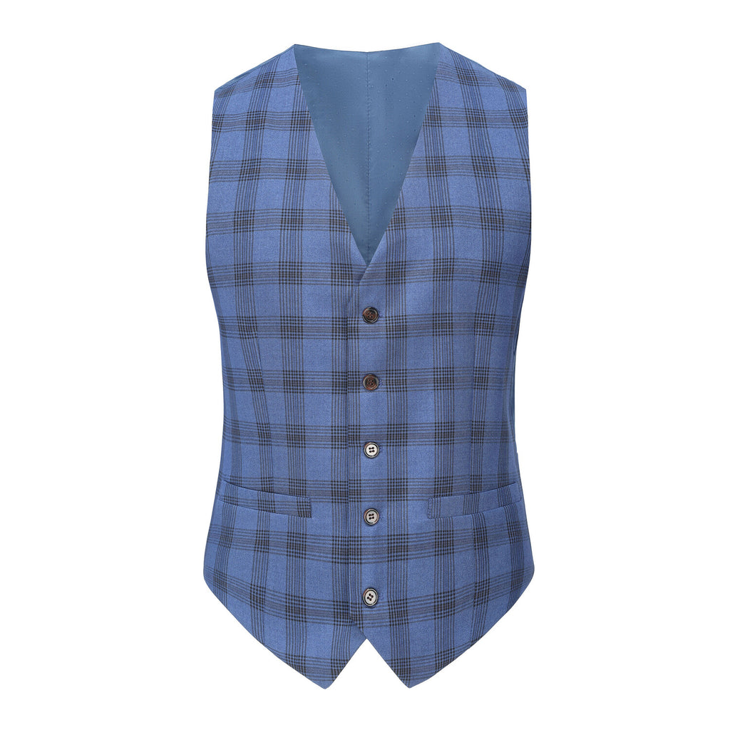 3-Piece Performance Stretch Slim Fit Check Suit // Indigo