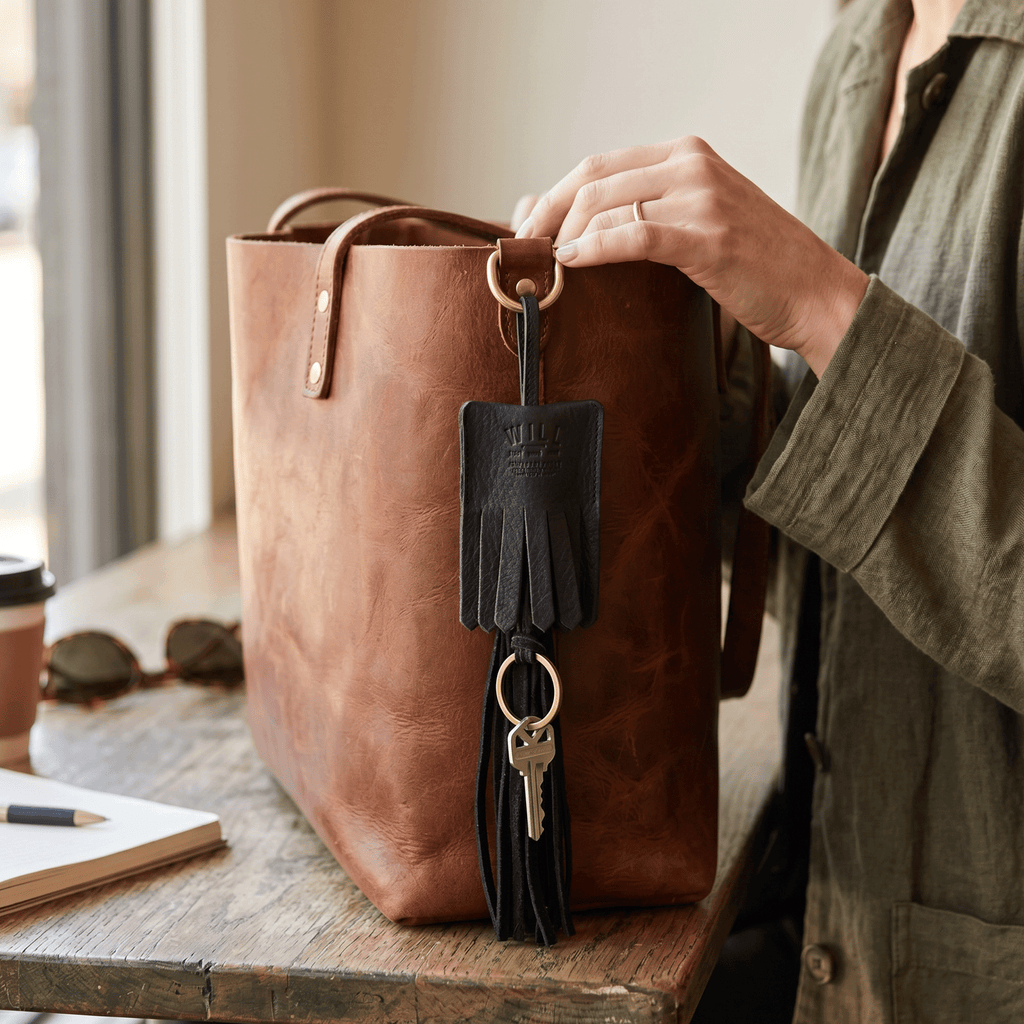 Leather Key Fob Tassel