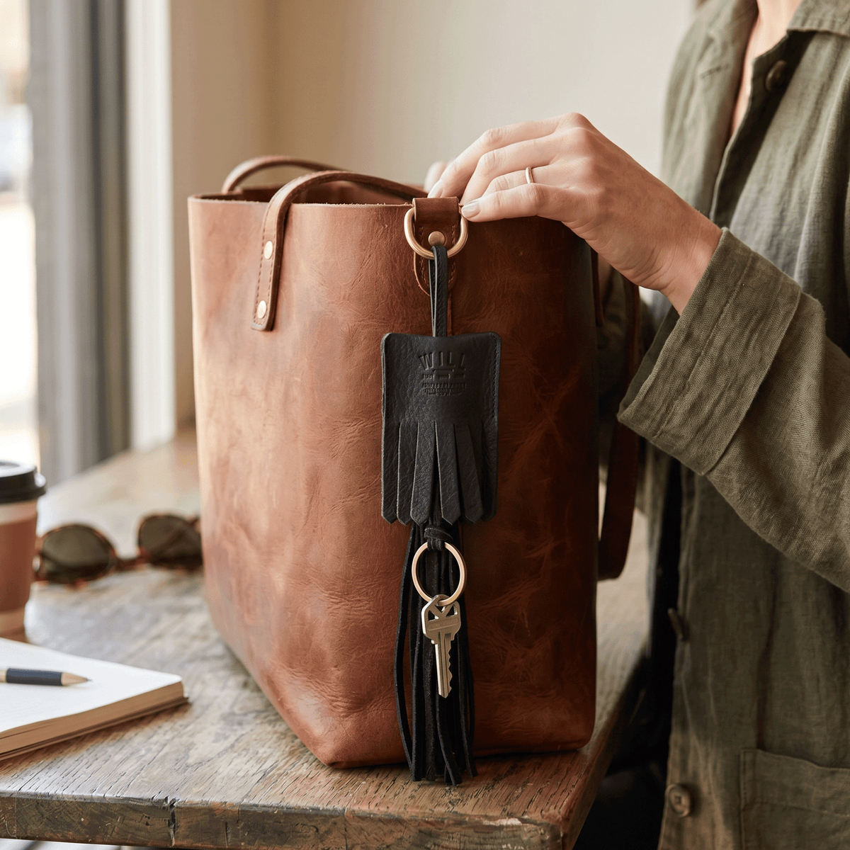 Leather Key Fob Tassel