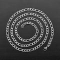 Polished Stainless Steel Figaro Chain Necklace // 30"