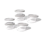 12 Piece Set (2 Cup / 16Oz) Round Glass Storage Containers With Lids, Grey
